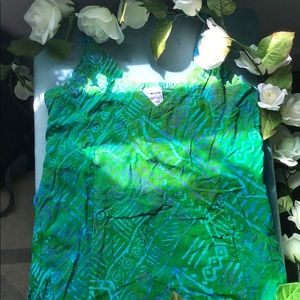 Long green and blue dress